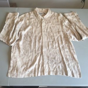Chico's Design 100% Silk Embroidered Button Up